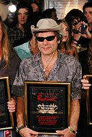 Photo of Bruce Dickinson of Iron Maiden inducted into Hollywood Rockwalk at Guitar Center on Sunset Blvd in Hollywood, August 19th 2005. Photo by Chris Walter/Photofeatures.