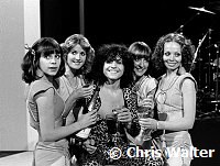 Marc Bolan 1977 with dancers Heart Throb celebrate final show of his Marc TV series. One week later he died in a car crash.<br>