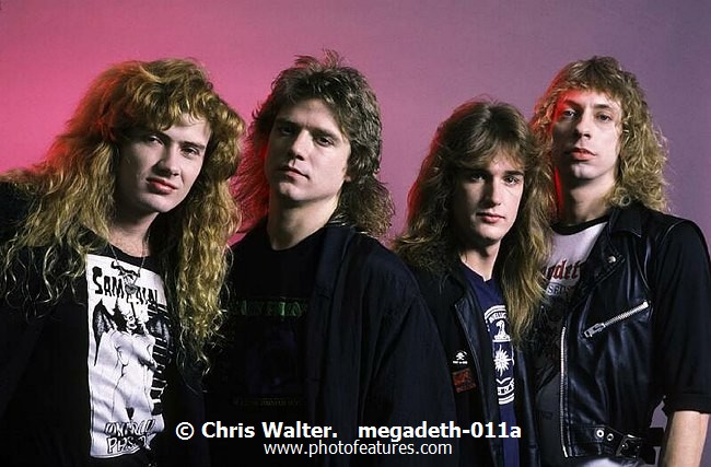 Photo of Megadeth for media use , reference; megadeth-011a,www.photofeatures.com