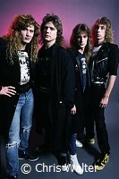 Megadeth 1986 Dave Mustaine, Chris Poland, David Ellefson and Gar Samuelson<br> Chris Walter