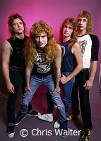 Megadeth 1986 Chris Poland, Dave Mustaine,  David Ellefson and Gar Samuelson<br> Chris Walter