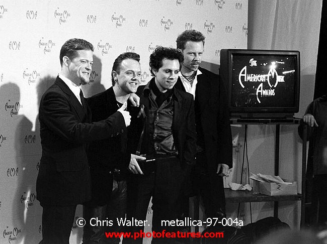Photo of Metallica for media use , reference; metallica-97-004a,www.photofeatures.com