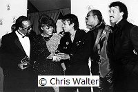 Michael Jackson 1986 with Quincy Jones, Dionne Warwick, Stevie Wonder and Lionel Richie after winning Grammy Award for 'We Are The World'<br> Chris Walter<br>