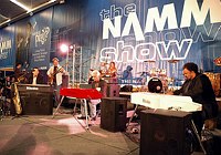 Jeff Lorber, David Benoit and George Duke play new Rhodes keyboards at NAMM Show tribute to Harold Rhodes January 18th 2007<br>Photo by Chris Walter/Photofeatures