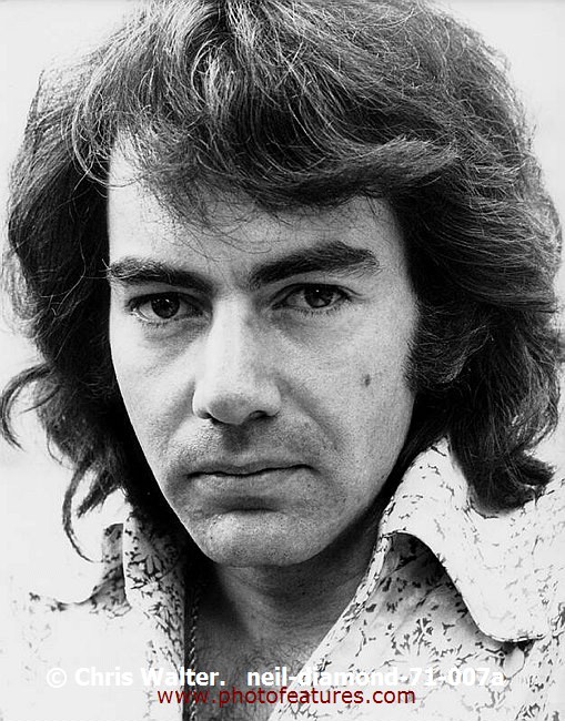 Photo of Neil Diamond for media use , reference; neil-diamond-71-007a,www.photofeatures.com