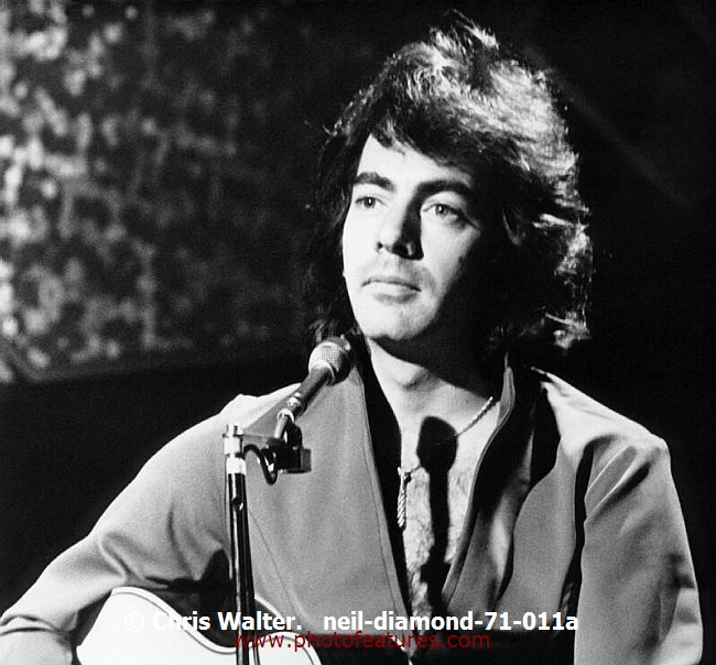 Photo of Neil Diamond for media use , reference; neil-diamond-71-011a,www.photofeatures.com