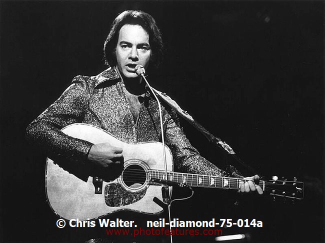 Photo of Neil Diamond for media use , reference; neil-diamond-75-014a,www.photofeatures.com