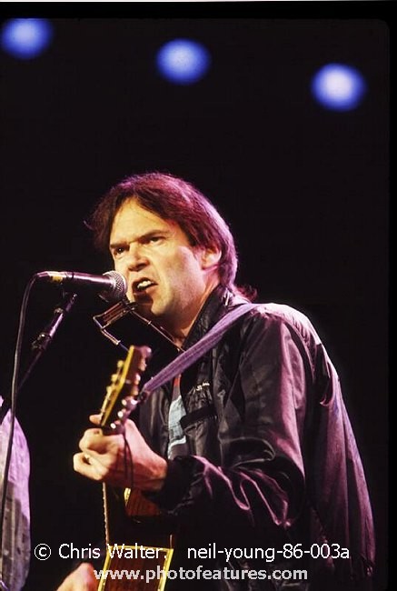 Photo of Neil Young for media use , reference; neil-young-86-003a,www.photofeatures.com