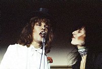 Photo of New York Dolls 1973 David Johansen and Johnny Thunders at Biba's<br> Chris Walter<br>