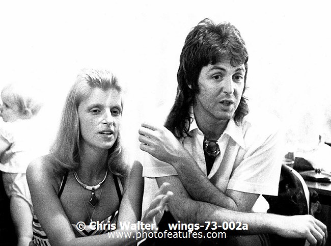 Photo of Wings Paul McCartney and Linda McCartney for media use , reference; wings-73-002a,www.photofeatures.com