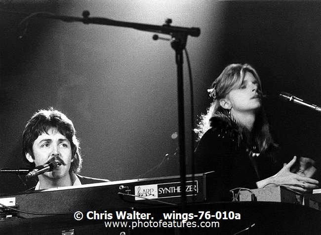 Photo of Wings Paul McCartney and Linda McCartney for media use , reference; wings-76-010a,www.photofeatures.com