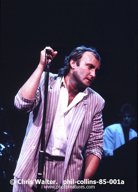 Photo of Phil Collins for media use , reference; phil-collins-85-001a,www.photofeatures.com