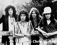 Queen 1975 Brian May, Freddie Mercury, Roger Taylor and John Deacon<br> Chris Walter<br>