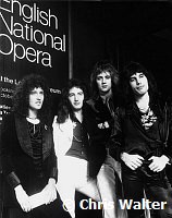 Queen 1975 Brian May, John deacon, Roger Taylor and Freddie Mercury<br> Chris Walter