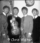 Photo of BEATLES April 1963 George Harrison, Paul McCartney, John Lennon and RingoStarr at Royal Albert Hall in London