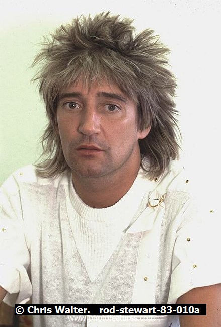 Photo of Rod Stewart for media use , reference; rod-stewart-83-010a,www.photofeatures.com