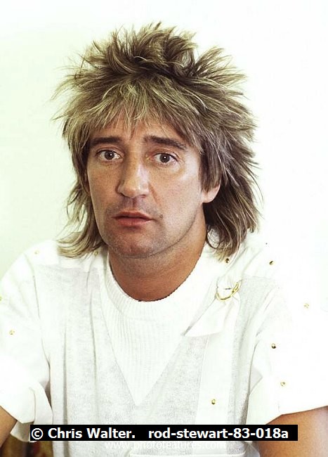 Photo of Rod Stewart for media use , reference; rod-stewart-83-018a,www.photofeatures.com