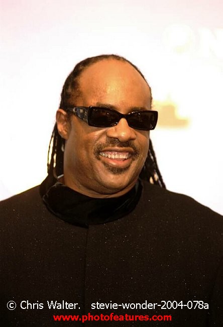 Photo of Stevie Wonder for media use , reference; stevie-wonder-2004-078a,www.photofeatures.com