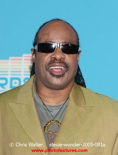 Photo of Stevie Wonder for media use , reference; stevie-wonder-2005-081a,www.photofeatures.com