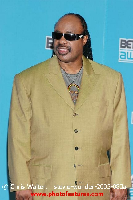 Photo of Stevie Wonder for media use , reference; stevie-wonder-2005-083a,www.photofeatures.com