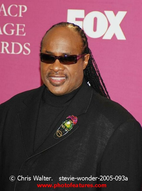 Photo of Stevie Wonder for media use , reference; stevie-wonder-2005-093a,www.photofeatures.com