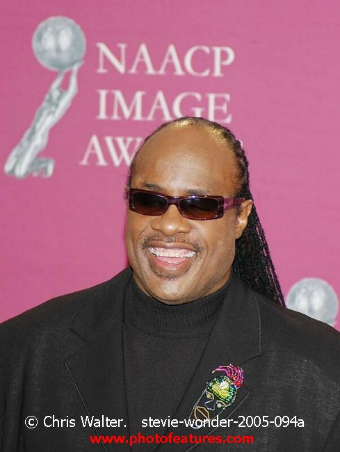 Photo of Stevie Wonder for media use , reference; stevie-wonder-2005-094a,www.photofeatures.com