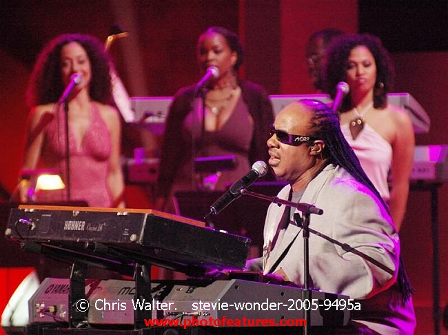 Photo of Stevie Wonder for media use , reference; stevie-wonder-2005-9495a,www.photofeatures.com