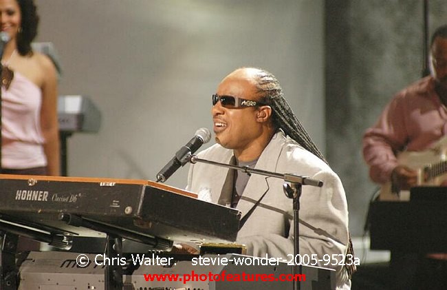 Photo of Stevie Wonder for media use , reference; stevie-wonder-2005-9523a,www.photofeatures.com