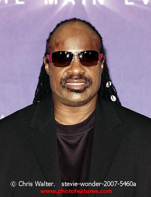 Photo of Stevie Wonder for media use , reference; stevie-wonder-2007-5460a,www.photofeatures.com