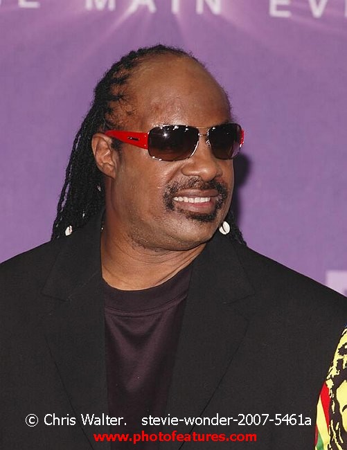 Photo of Stevie Wonder for media use , reference; stevie-wonder-2007-5461a,www.photofeatures.com