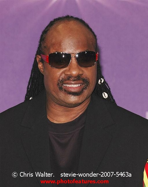 Photo of Stevie Wonder for media use , reference; stevie-wonder-2007-5463a,www.photofeatures.com