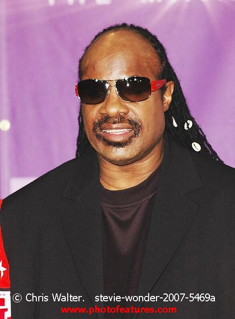 Photo of Stevie Wonder for media use , reference; stevie-wonder-2007-5469a,www.photofeatures.com