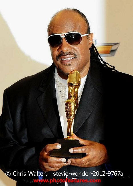 Photo of Stevie Wonder for media use , reference; stevie-wonder-2012-9767a,www.photofeatures.com