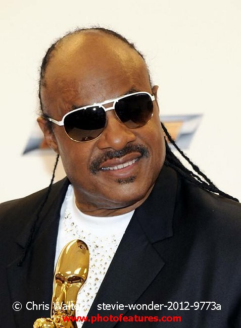 Photo of Stevie Wonder for media use , reference; stevie-wonder-2012-9773a,www.photofeatures.com