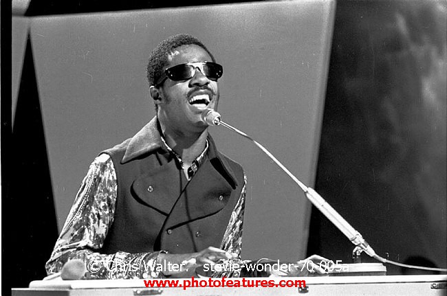 Photo of Stevie Wonder for media use , reference; stevie-wonder-70-005a,www.photofeatures.com